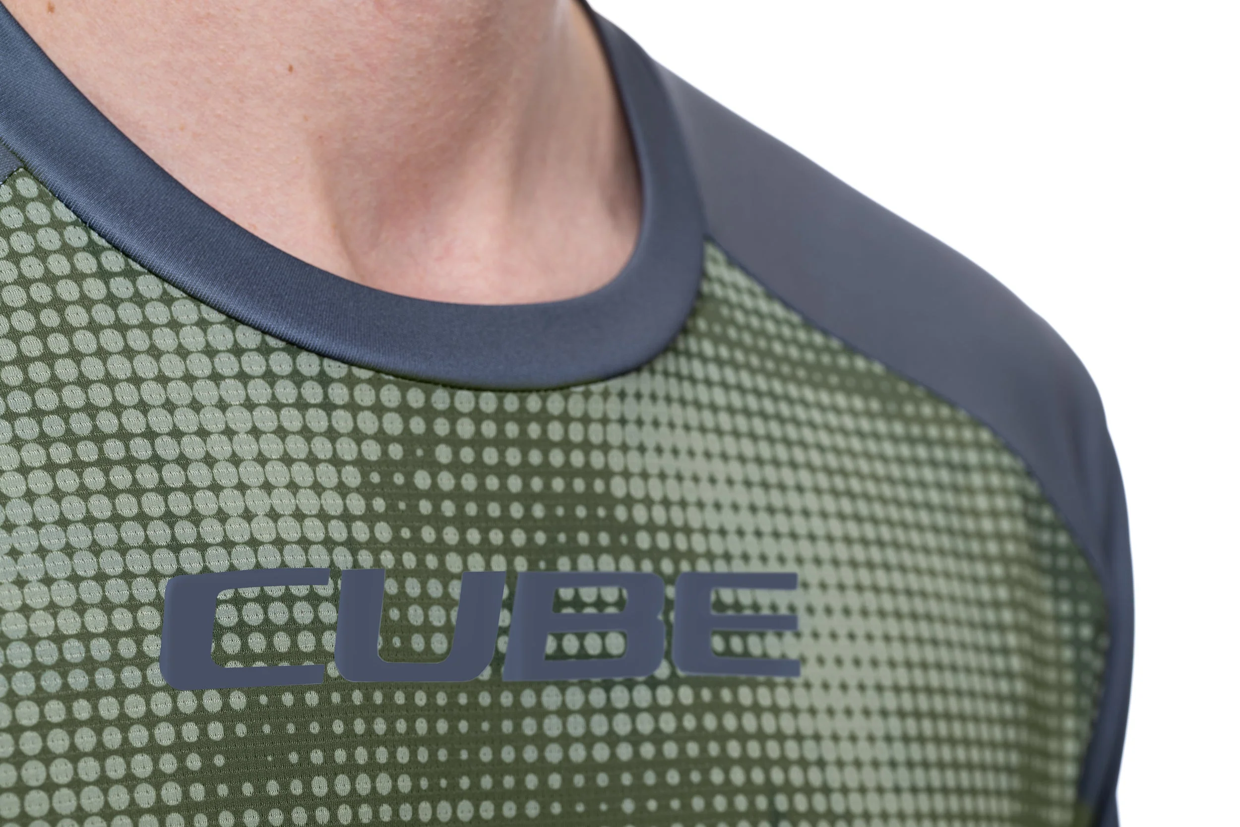 CUBE ATX Rundhalstrikot TM langarm olive´n´grey Herren - Image 6