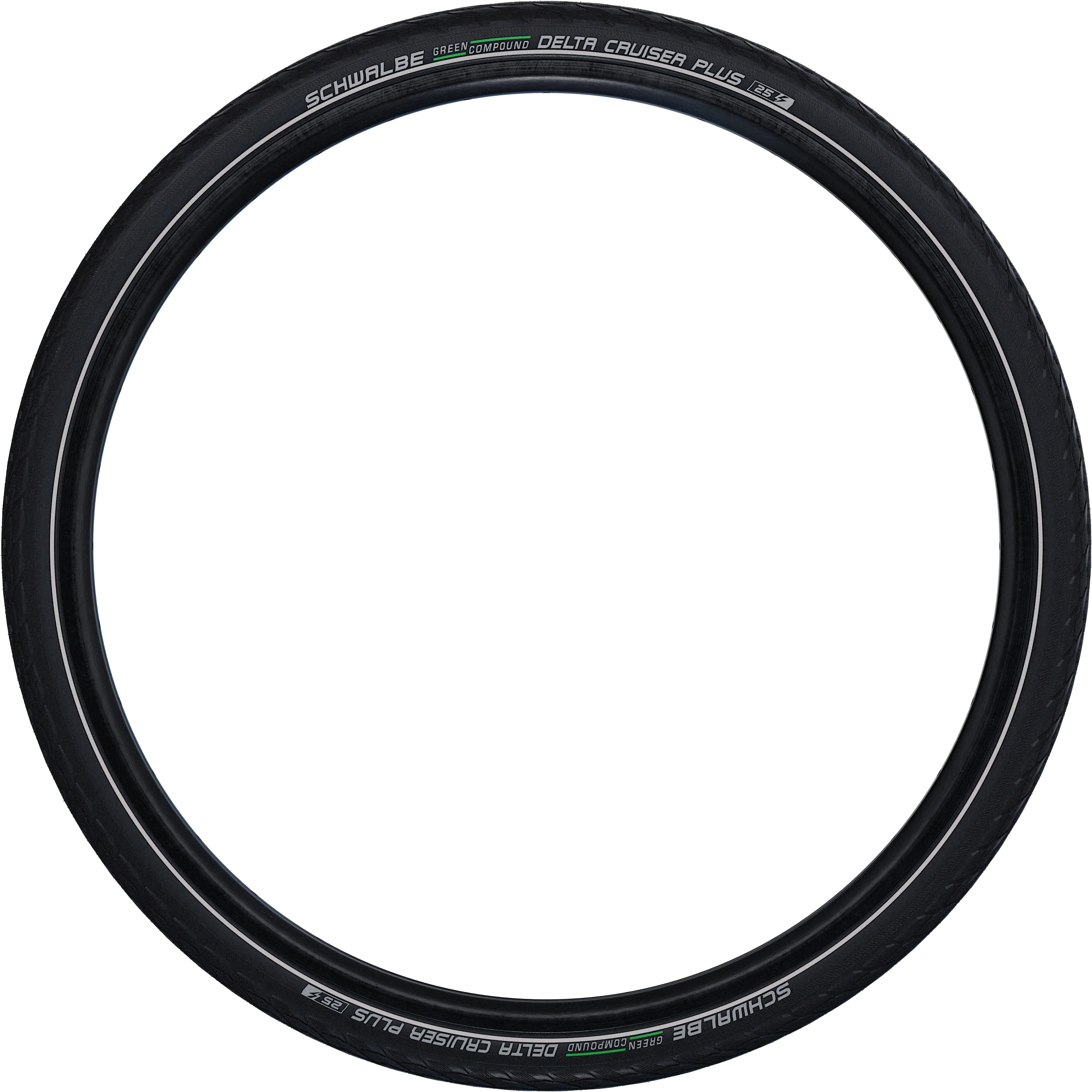 Schwalbe Delta Cruiser Plus Active Drahtreifen 28x1.25" PunctureG E-25 Green Compound Reflex schwarz - Image 2