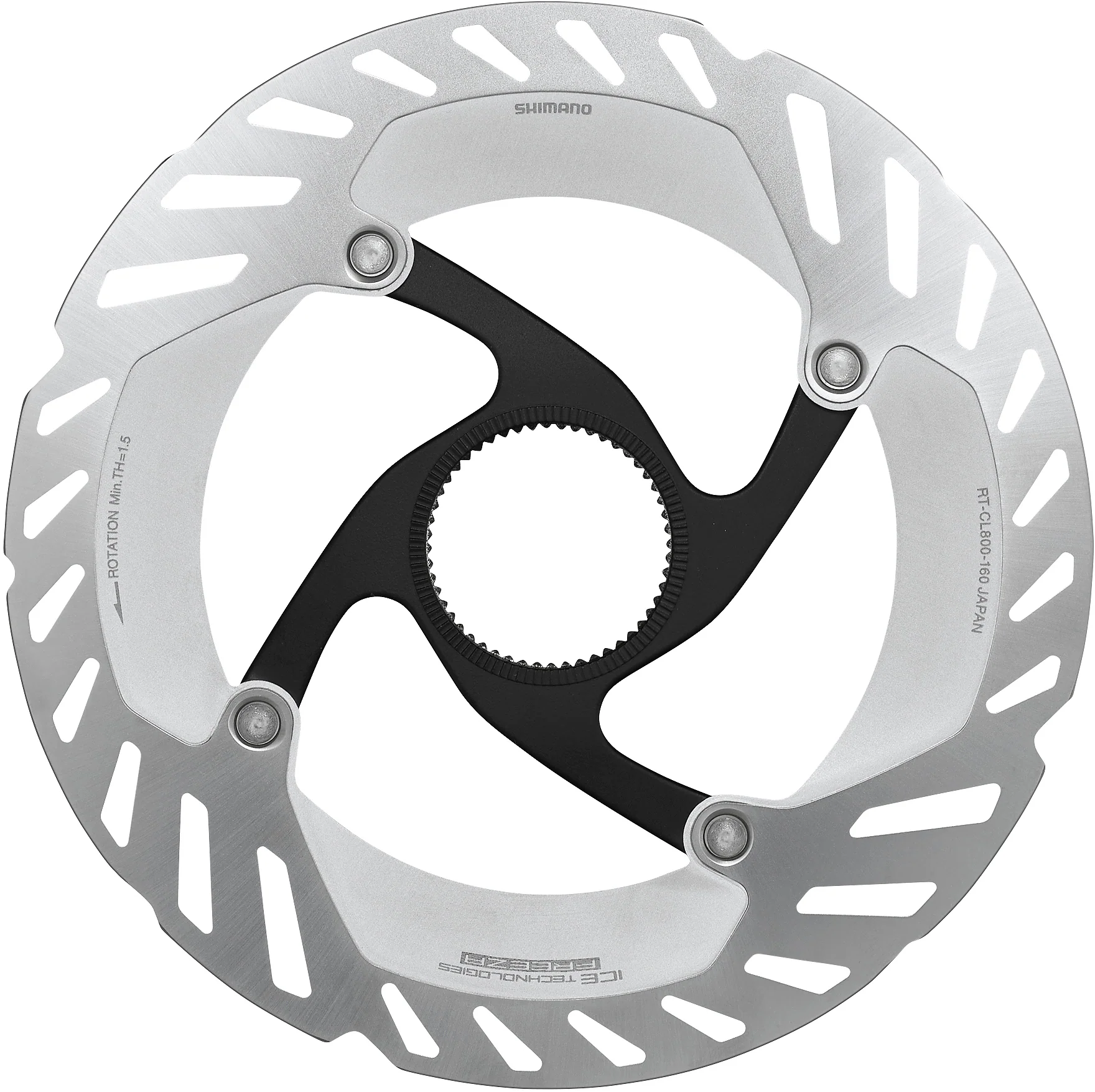 Shimano RT-CL800 Bremsscheibe Centerlock Verschlussring mit Innenverzahnung, 160mm